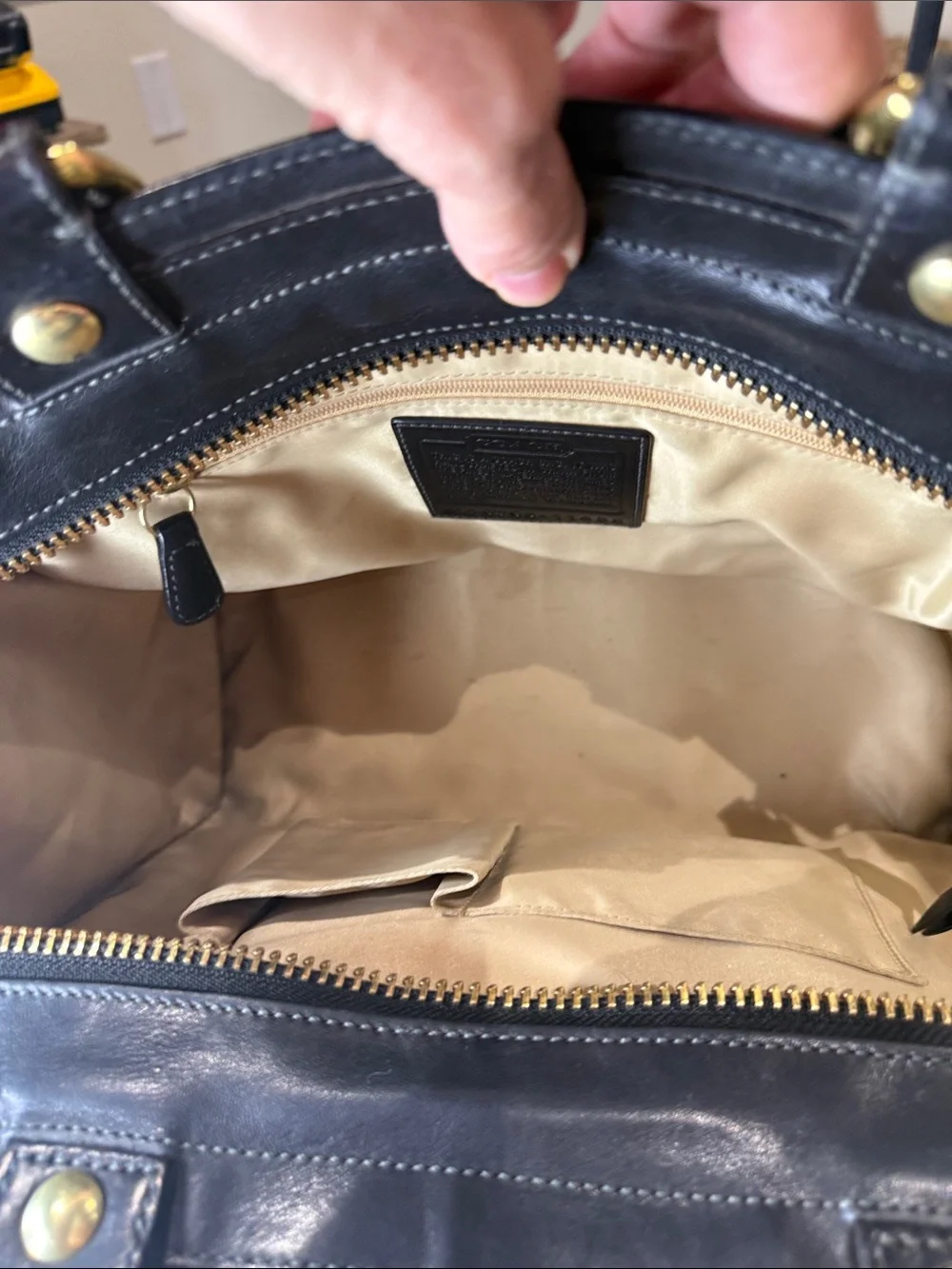 Y2K Large Coach Bleeker Buckle Flap Signature Canvas and Leather Shopper Tote